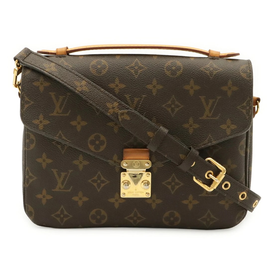 LOUIS VUITTON MONOGRAM POCHETTE METIS HANDBAG: LOUIS VUITTON Monogram Pochette Metis Handbag Brand: Louis Vuitton Type/Style: Clutch bag, Handbag, Pochette, Shoulder bag Material: Monogram Color: Brown, Galle, Monogram Size: (HxWxD) 18cm x 24cm x 