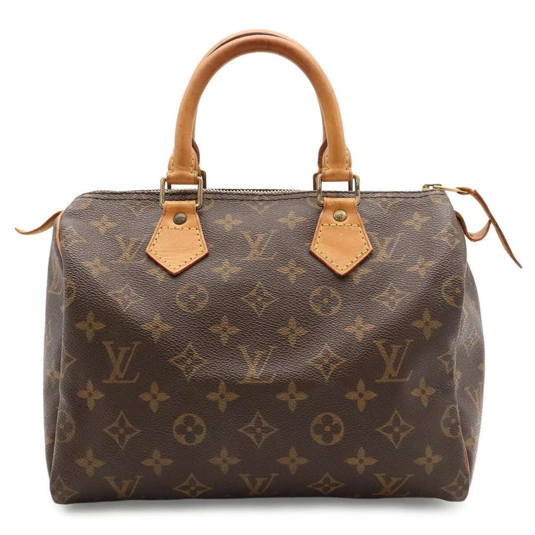LOUIS VUITTON MONOGRAM SPEEDY 25 HANDBAG: LOUIS VUITTON Monogram Speedy 25 Handbag Brand: Louis Vuitton Type/Style: Handbag Material: Monogram Color: Brown, Monogram Size: (HxWxD) 18.5cm x 25cm x 14.5cm / 7.28inch x 9.84inch x 5.7inch Acc