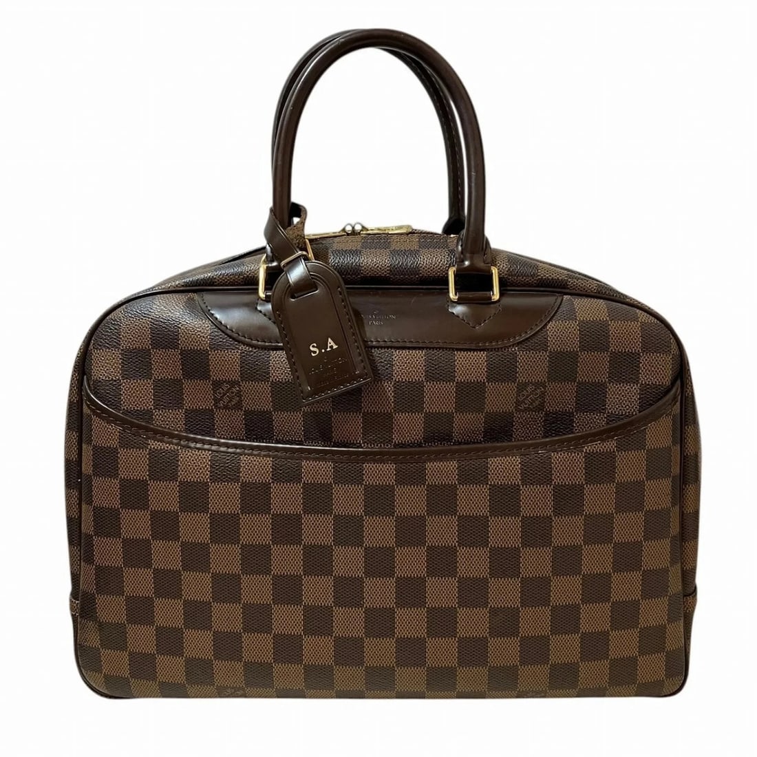 LOUIS VUITTON DEAUVILLE HANDBAG, DAMIER TOILE: Louis Vuitton Deauville Handbag, Damier Toile Brand: Louis Vuitton Type/Style: Handbag Material: none Color: Brown, Damier Canvas, Galle Size: (HxWxD) 28cm x 35cm x 14cm / 11.02inch x 13.77inch x 5.51