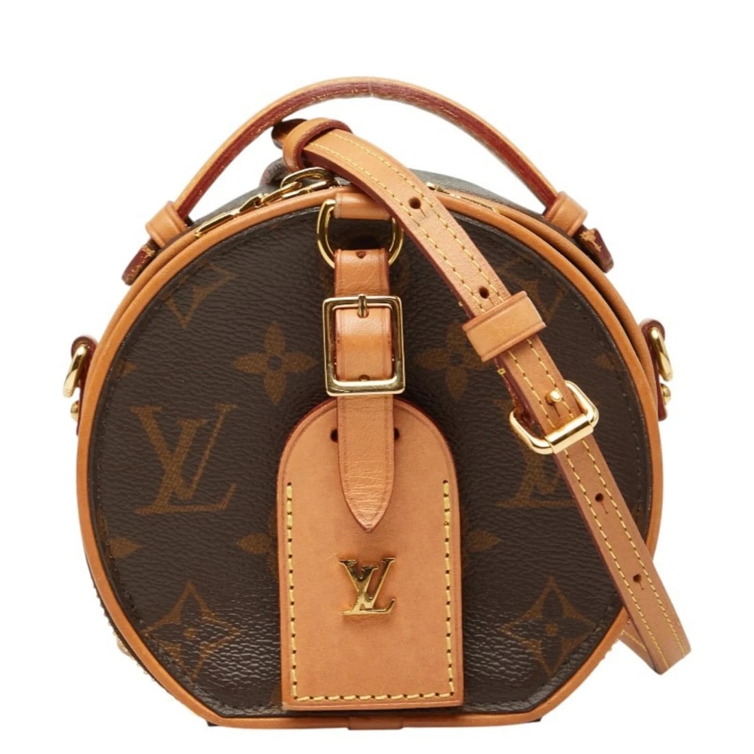LOUIS VUITTON MONOGRAM MINI BOITE CHAPEAU HANDBAG: Louis Vuitton Monogram Mini Boite Chapeau Handbag Brand: Louis Vuitton Type/Style: Handbag, Shoulder bag Material: PVC , Leather Color: Brown Size: (HxWxD) 12cm x 12.5cm x 5.5cm / 4.72inch x 4.92inch 