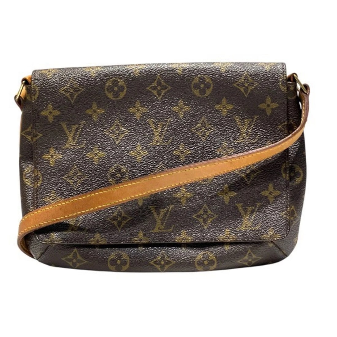 LOUIS VUITTON MONOGRAM MUSETTE TANGO SHORT HANDBAG: Louis Vuitton Monogram Musette Tango Short Handbag Brand: Louis Vuitton Type/Style: Handbag, Shoulder bag Material: Monogram Color: Brown Size: (HxWxD) 19cm x 26cm x 5cm / 7.48inch x 10.23inch x 1.96i