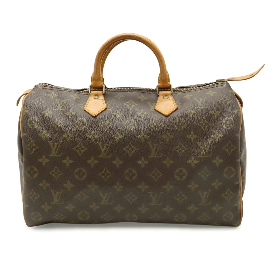 LOUIS VUITTON MONOGRAM SPEEDY 35 HANDBAG: LOUIS VUITTON Monogram Speedy 35 Handbag Brand: Louis Vuitton Type/Style: Handbag Material: Monogram Color: Brown, Monogram Size: (HxWxD) 23.5cm x 35.5cm x 19cm / 9.25inch x 13.97inch x 7.48inch A