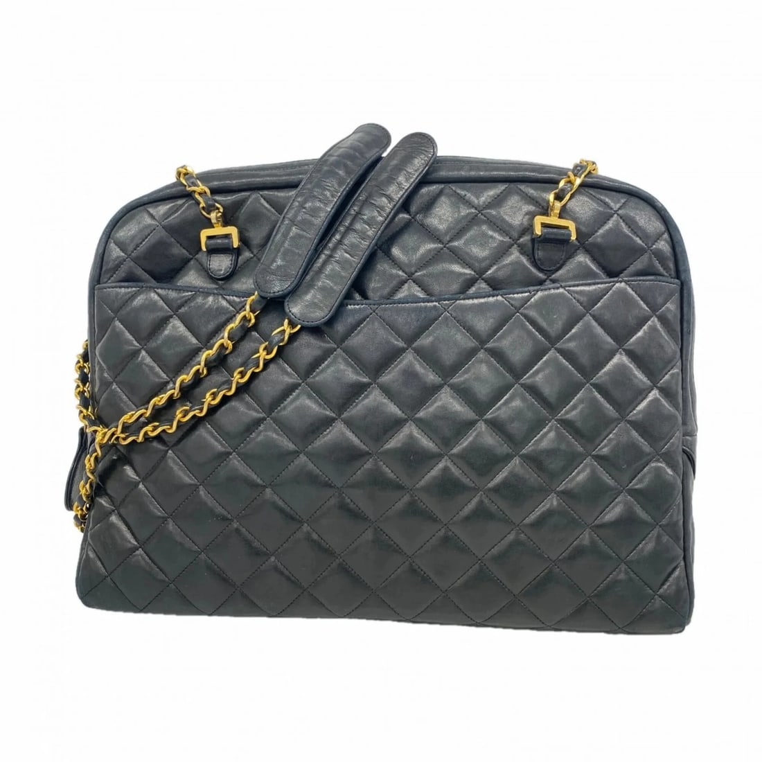 CHANEL MATELASSE CHAIN SHOULDER BAG, LAMBSKIN: Chanel Matelasse Chain Shoulder Bag, Lambskin Brand: Chanel Type/Style: Shoulder bag Material: Leather Color: Black Size: (HxWxD) 26cm x 35cm x 7.5cm / 10.23inch x 13.77inch x 2.95inch Accessories