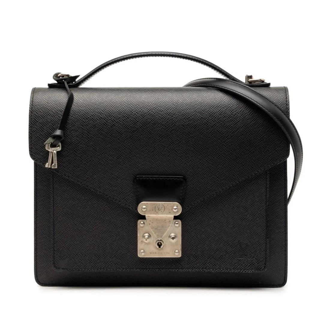 LOUIS VUITTON TAIGA MONCEAU HANDBAG SHOULDER BAG: Louis Vuitton Taiga Monceau Handbag Shoulder Bag Brand: Louis Vuitton Type/Style: Handbag, Shoulder bag Material: PVC , Leather Color: Ardoise, Black Size: (HxWxD) 22cm x 28cm x 5cm / 8.66inch x
