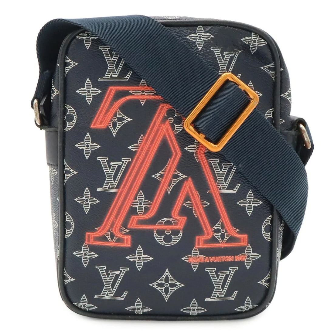 LOUIS VUITTON MONOGRAM INK DANUBE PM SHOULDER BAG: LOUIS VUITTON Monogram Ink Danube PM Shoulder Bag Brand: Louis Vuitton Type/Style: Pochette, Shoulder bag Material: Monogram Color: Galle, Monogram, Navy, Red color, White Size: (HxWxD) 22cm x 16cm x