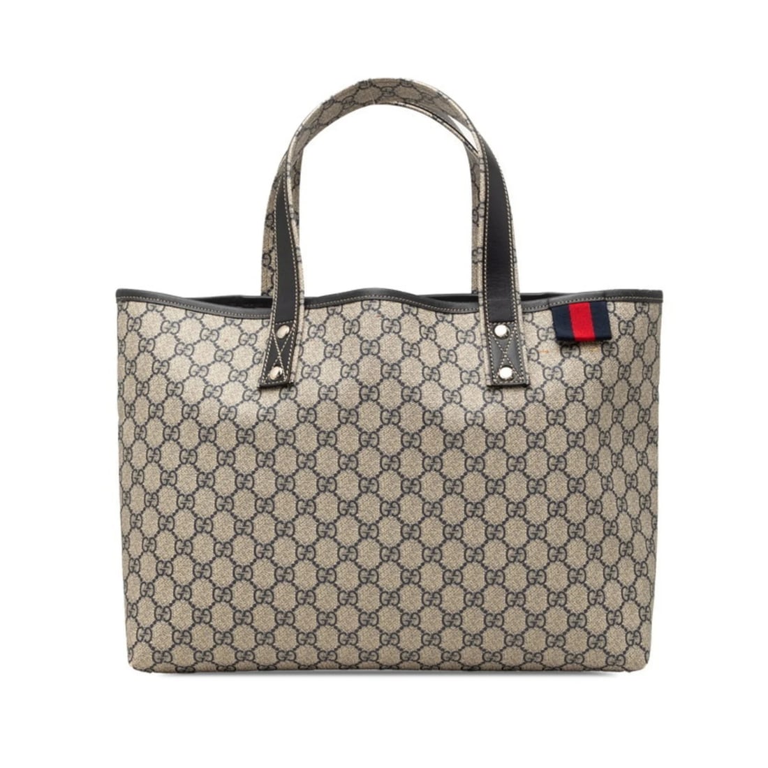 GUCCI GG SUPREME SHERRY LINE TOTE BAG: Gucci GG Supreme Sherry Line Tote Bag Brand: Gucci Type/Style: Shoulder bag, Tote bag Material: PVC , Leather Color: Beige, Brown Size: (HxWxD) 26cm x 45cm x 11cm / 10.23inch x 17.71inch x 4.33inch