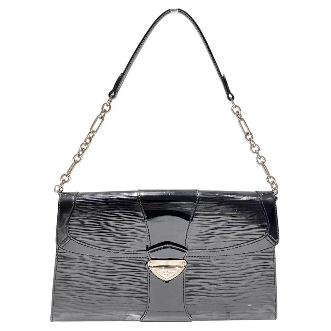 LOUIS VUITTON POCHETTE IENA SHOULDER BAG, EPI ELECTRIC: Louis Vuitton Pochette Iena Shoulder Bag, Epi Electric Brand: Louis Vuitton Type/Style: Pochette, Shoulder bag Material: Patent leather Color: Noir Size: (HxWxD) 19cm x 31cm x 4.5cm / 7.48inch x 12.2i