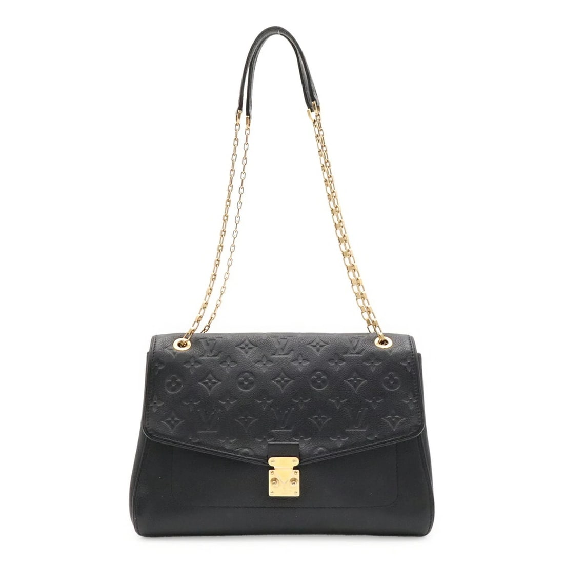 LOUIS VUITTON MONOGRAM EMPREINTE SAINT: LOUIS VUITTON Monogram Empreinte Saint Brand: Louis Vuitton Type/Style: Shoulder bag Material: Monogram Empreinte Color: Black, Noir Size: (HxWxD) 23cm x 32cm x 8.5cm / 9.05inch x 12.59inch x 3.34inch