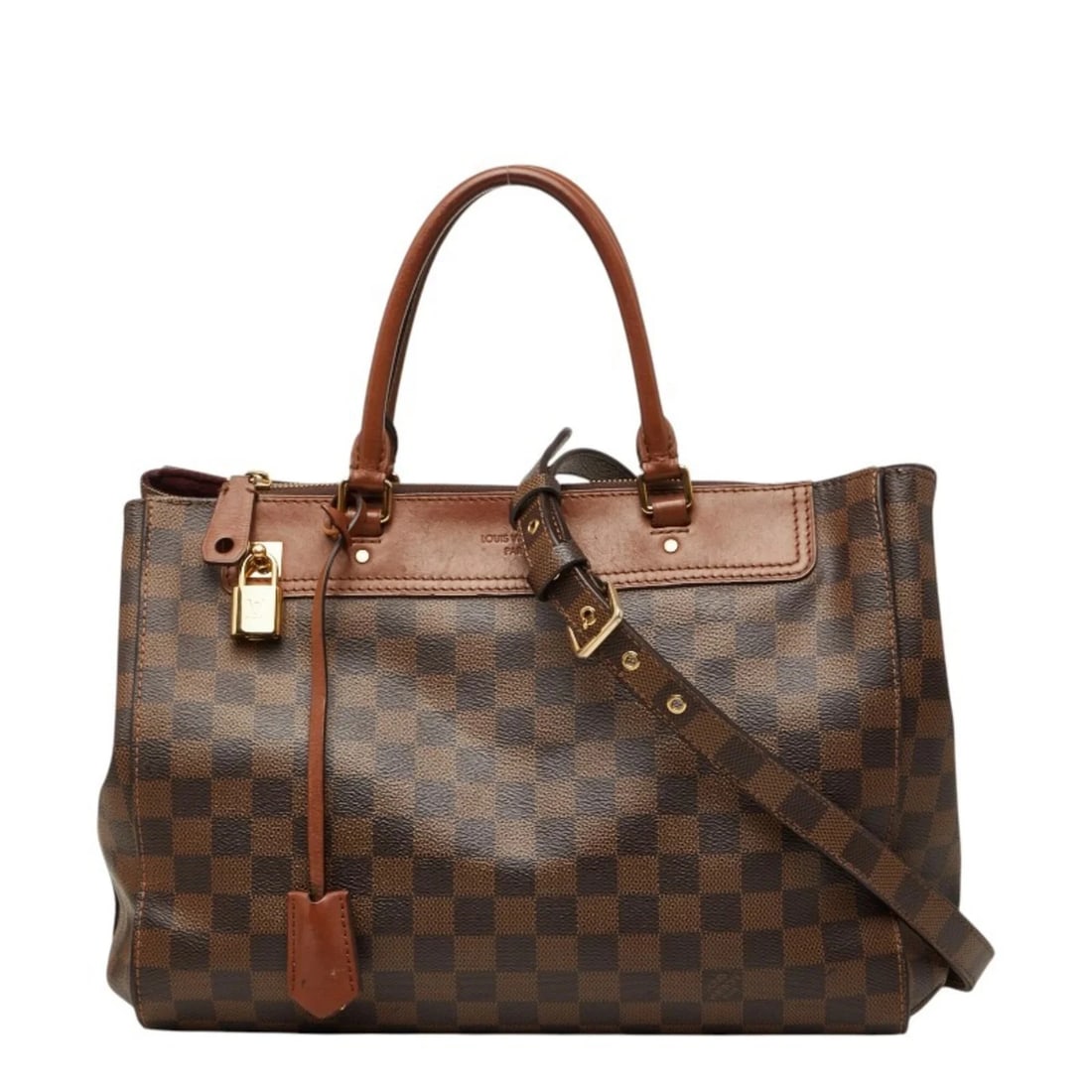 LOUIS VUITTON DAMIER GREENWICH HANDBAG SHOULDER BAG: Louis Vuitton Damier Greenwich Handbag Shoulder Bag Brand: Louis Vuitton Type/Style: Handbag, Shoulder bag Material: PVC , Leather Color: Brown Size: (HxWxD) 23cm x 32cm x 14cm / 9.05inch x 12.59inch 