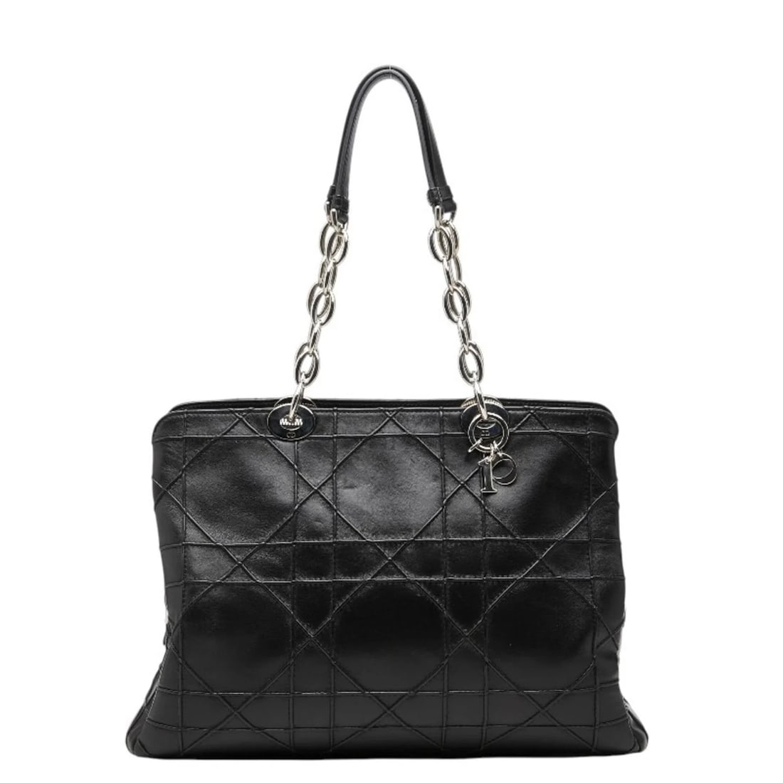 CHRISTIAN DIOR DIOR CANNAGE GRANVILLE CHAIN HANDBAG: Christian Dior Dior Cannage Granville Chain Handbag Brand: Christian Dior Type/Style: Handbag Material: Leather Color: Black Size: (HxWxD) 25.5cm x 37cm x 12cm / 10.03inch x 14.56inch x 4.72inch