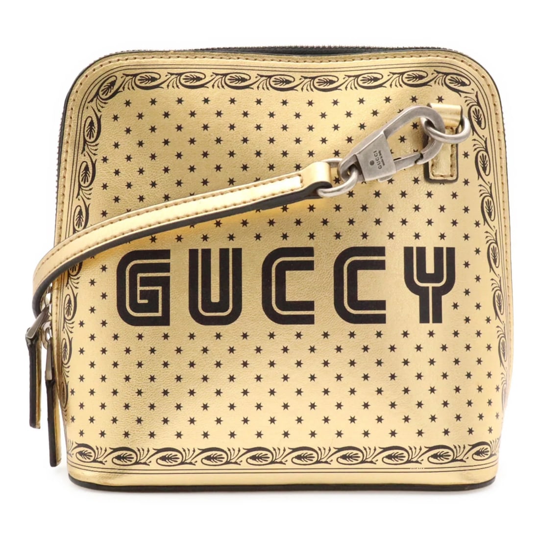 GUCCI X SEGA COLLABORATION STAR SHOULDER BAG, POUCH: GUCCI x SEGA Collaboration Star Shoulder Bag, Pouch Brand: Gucci Type/Style: Handbag, Shoulder bag Material: Leather Color: Black, Gold Size: (HxWxD) 16cm x 16.5cm x 8cm / 6.29inch x 6.49inch x