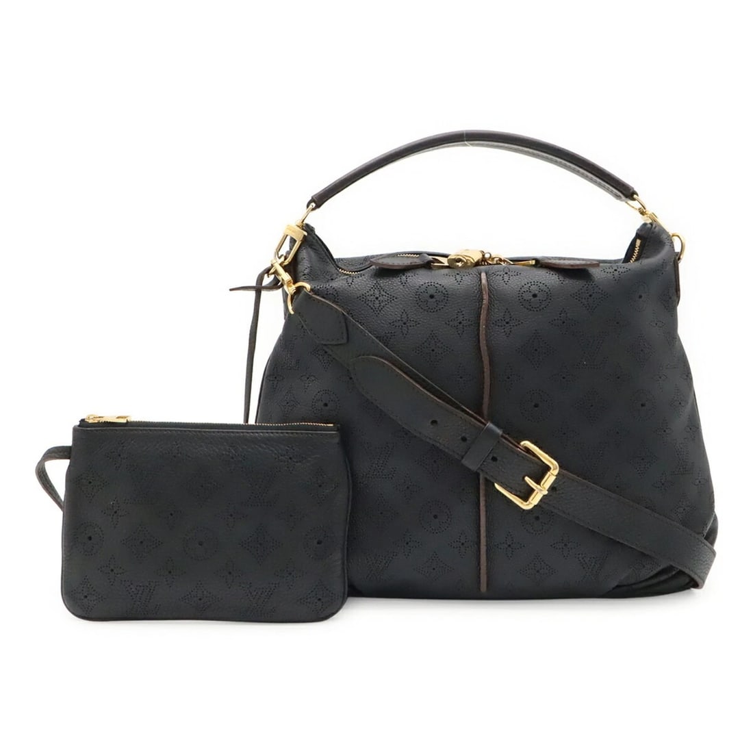 LOUIS VUITTON MAHINA SELENE PM HANDBAG SHOULDER BAG: LOUIS VUITTON Mahina Selene PM Handbag Shoulder Bag Brand: Louis Vuitton Type/Style: Handbag, Pouch, Shoulder bag Material: Mahina leather , Leather Color: Black, Noir Size: (HxWxD) 31cm x 37cm x 4cm 