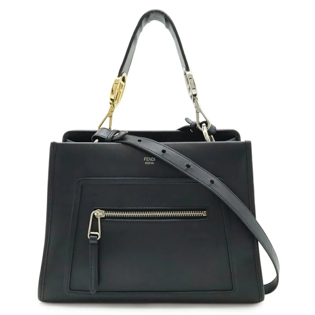 FENDI RUNAWAY SMALL SHOULDER BAG/HANDBAG: FENDI Runaway Small Shoulder Bag/Handbag Brand: Fendi Type/Style: Handbag, Shoulder bag Material: Leather Color: Black Size: (HxWxD) 22cm x 29cm x 13cm / 8.66inch x 11.41inch x 5.11inch Accessorie