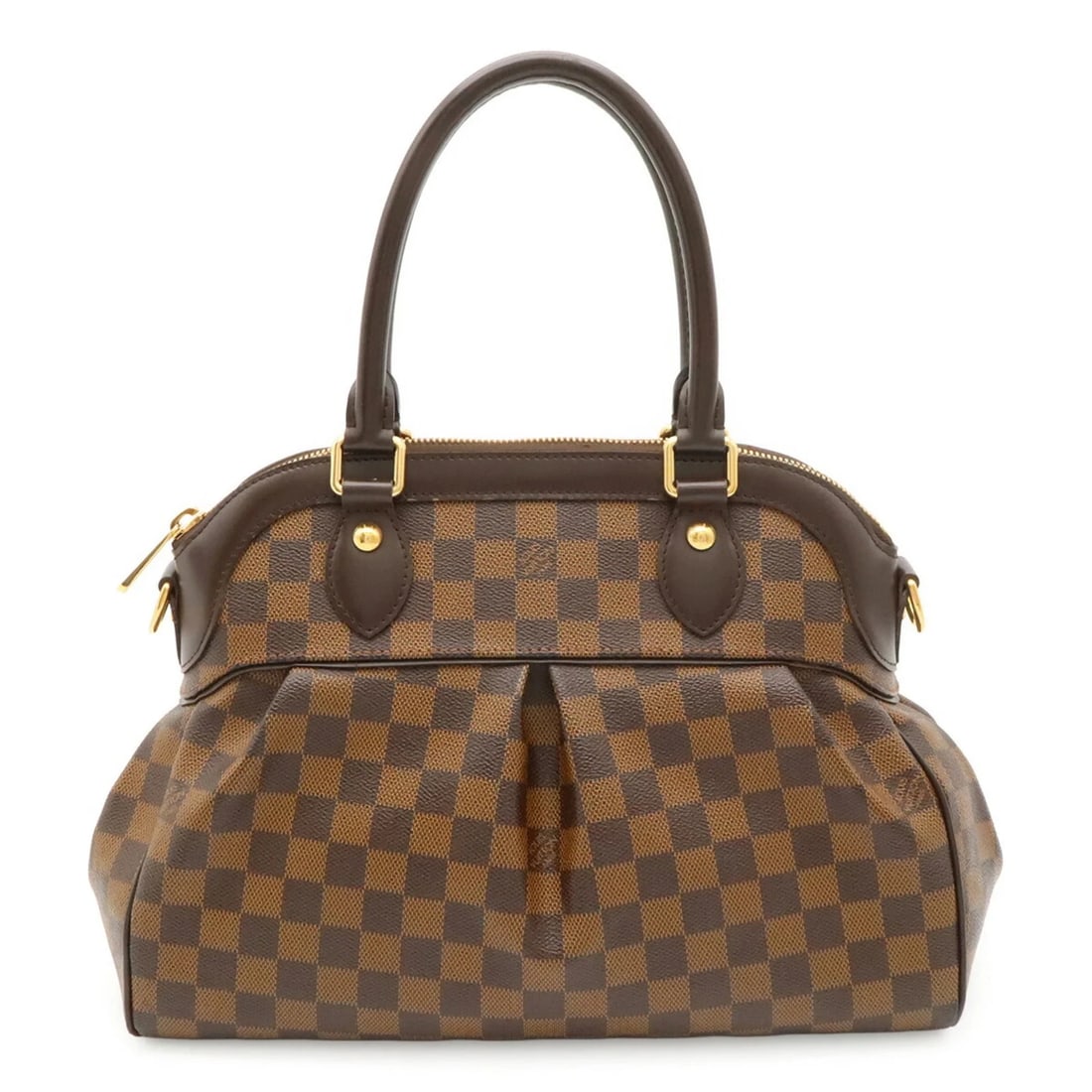 LOUIS VUITTON DAMIER TREVI PM HANDBAG SHOULDER BAG: LOUIS VUITTON Damier Trevi PM Handbag Shoulder Bag Brand: Louis Vuitton Type/Style: Handbag Material: PVC Color: Brown, Damier Canvas Size: (HxWxD) 26cm x 33.5cm x 14.5cm / 10.23inch x 13.18inch x