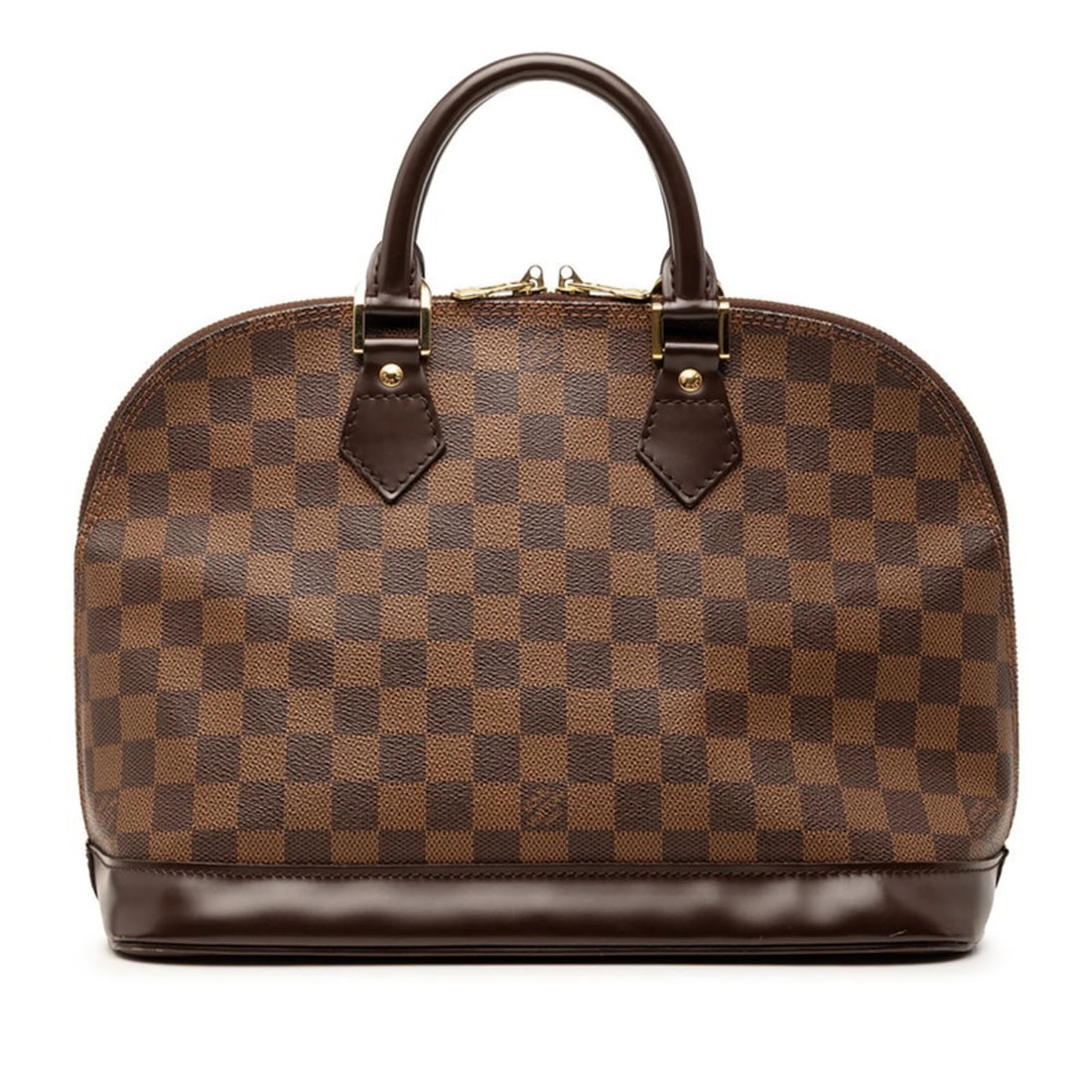 LOUIS VUITTON DAMIER ALMA PM HANDBAG BROWN LEATHER: Louis Vuitton Damier Alma PM Handbag Brown Leather Brand: Louis Vuitton Type/Style: Handbag Material: Leather Color: Brown, Damier Canvas Size: (HxWxD) 8cm x 30cm x 15cm / 3.14inch x 11.81inch x