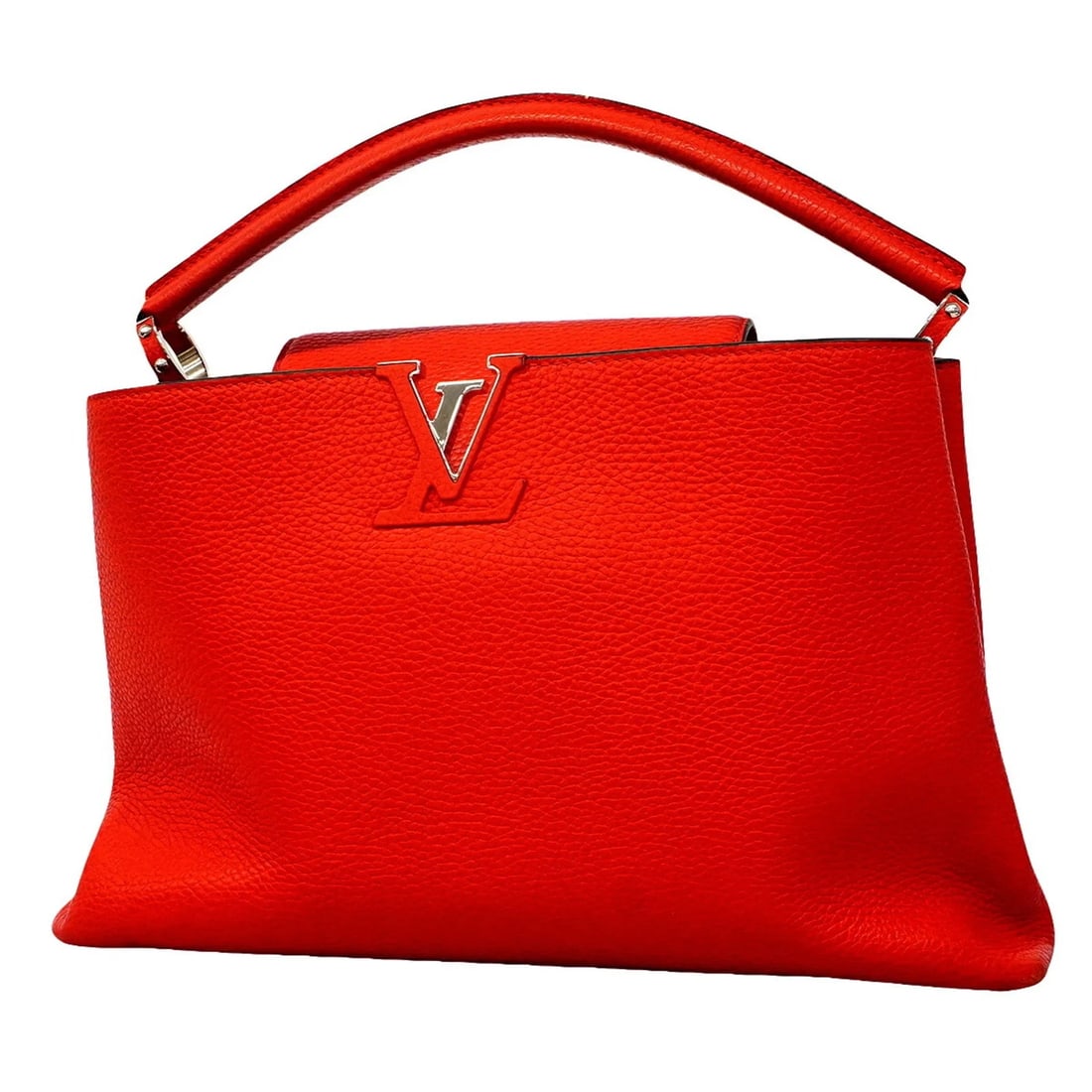 LOUIS VUITTON CAPUCINES MM SHOULDER BAG: Louis Vuitton Capucines MM Shoulder Bag Brand: Louis Vuitton Type/Style: Shoulder bag Material: None Color: Coquelicots Size: (HxWxD) 23cm x 35.5cm x 13.5cm / 9.05inch x 13.97inch x 5.31inch