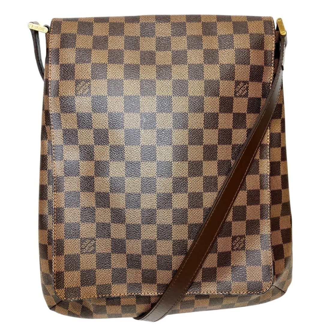 LOUIS VUITTON MUSETTE SHOULDER BAG, DAMIER TOILE LEATHER: Louis Vuitton Musette Shoulder Bag, Damier Toile Leather Brand: Louis Vuitton Type/Style: Shoulder bag Material: None Color: Brown, Damier Canvas Size: (HxWxD) 36cm x 31cm x 2cm / 14.17inch x