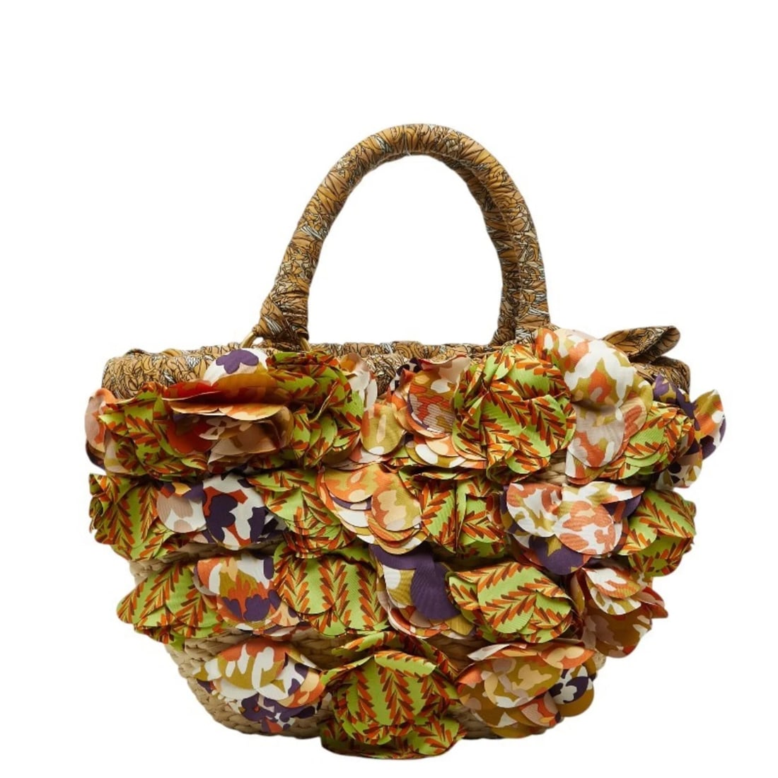 PRADA TRIANGLE LOGO PLATE RAFFIA BASKET BAG HANDBAG: Prada Triangle Logo Plate Raffia Basket Bag Handbag Brand: Prada Type/Style: Handbag Material: Raffia Color: Multi-color Size: (HxWxD) 23cm x 35cm x 14cm / 9.05inch x 13.77inch x 5.51inch