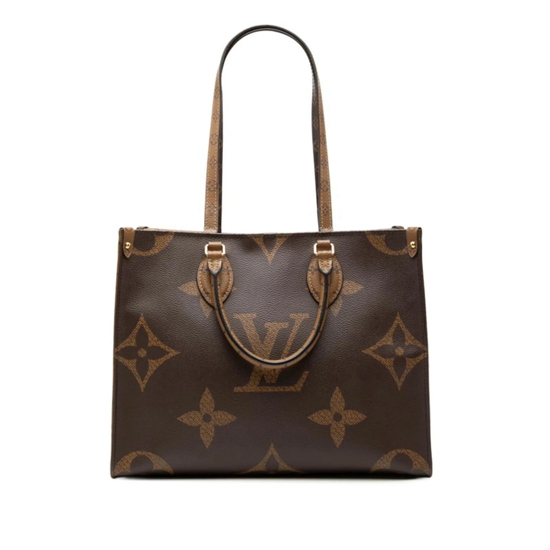 LOUIS VUITTON MONOGRAM GIANT REVERSE HANDBAG SHOULDER BAG: Louis Vuitton Monogram Giant Reverse Handbag Shoulder Bag Brand: Louis Vuitton Type/Style: Handbag, Shoulder bag Material: PVC , Leather Color: Brown Size: (HxWxD) 27cm x 35cm x 14cm / 10.62inch x
