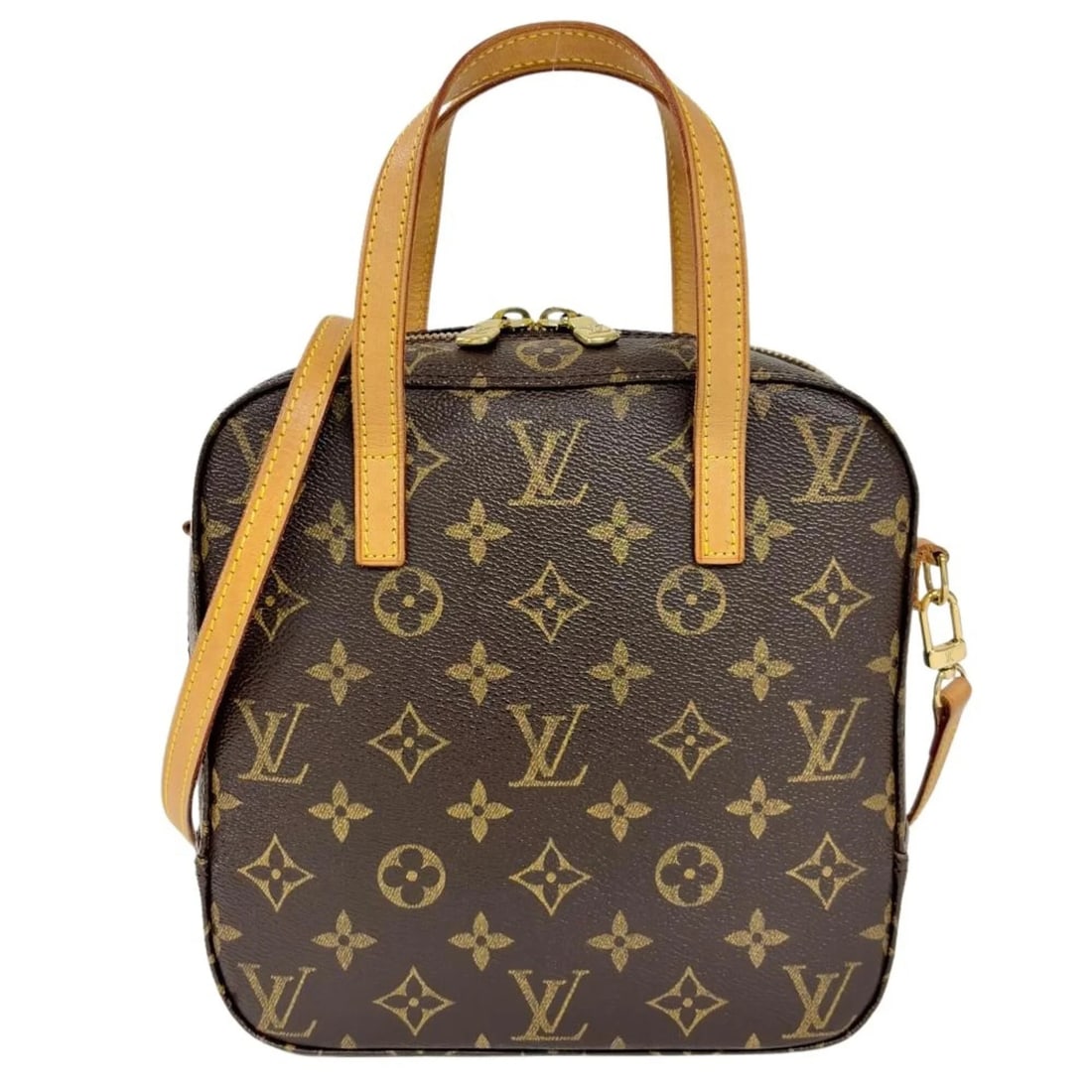 LOUIS VUITTON SPONTINI 2-WAY HANDBAG, MONOGRAM: Louis Vuitton Spontini 2-Way Handbag, Monogram Brand: Louis Vuitton Type/Style: Handbag Material: Monogram , Canvas Color: Brown Size: (HxWxD) 20cm x 20cm x 7.5cm / 7.87inch x 7.87inch x 2.95inch