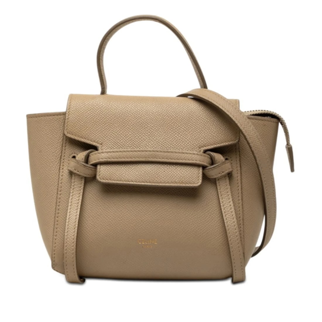 CELINE BELT BAG PICO HANDBAG SHOULDER 2WAY BEIGE: Celine Belt Bag Pico Handbag Shoulder 2WAY Beige Brand: Celine Type/Style: Handbag, Shoulder bag Material: Leather Color: Beige Size: (HxWxD) 14cm x 21cm x 8.5cm / 5.51inch x 8.26inch x 3.34'