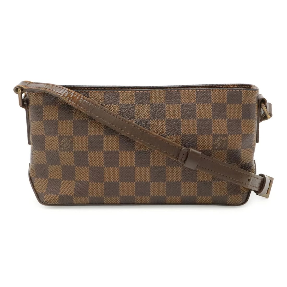 LOUIS VUITTON DAMIER TROTTEUR SHOULDER BAG: LOUIS VUITTON Damier Trotteur Shoulder Bag Brand: Louis Vuitton Type/Style: Pochette, Shoulder bag Material: PVC Color: Brown, Damier Canvas Size: (HxWxD) 12.5cm x 26cm x 7cm / 4.92inch x 10.23inch x