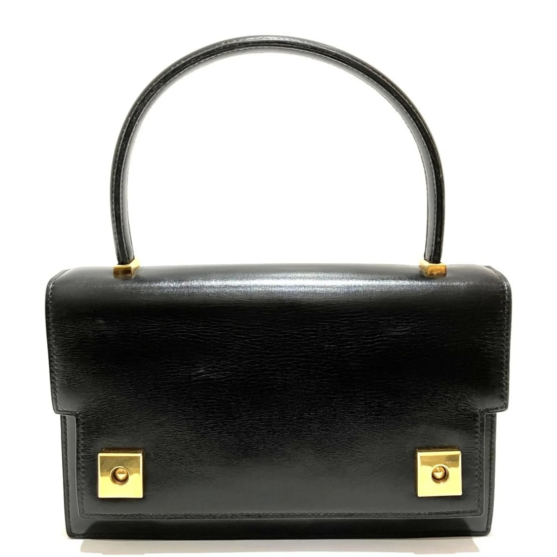 HERMES PIANO HANDBAG, BOX CALF LEATHER: Hermes Piano Handbag, Box Calf Leather Brand: Hermes Type/Style: Handbag Material: Box calf leather Color: Black Size: (HxWxD) 14cm x 21.5cm x 2.5cm / 5.51inch x 8.46inch x 0.98inch Accessories: N