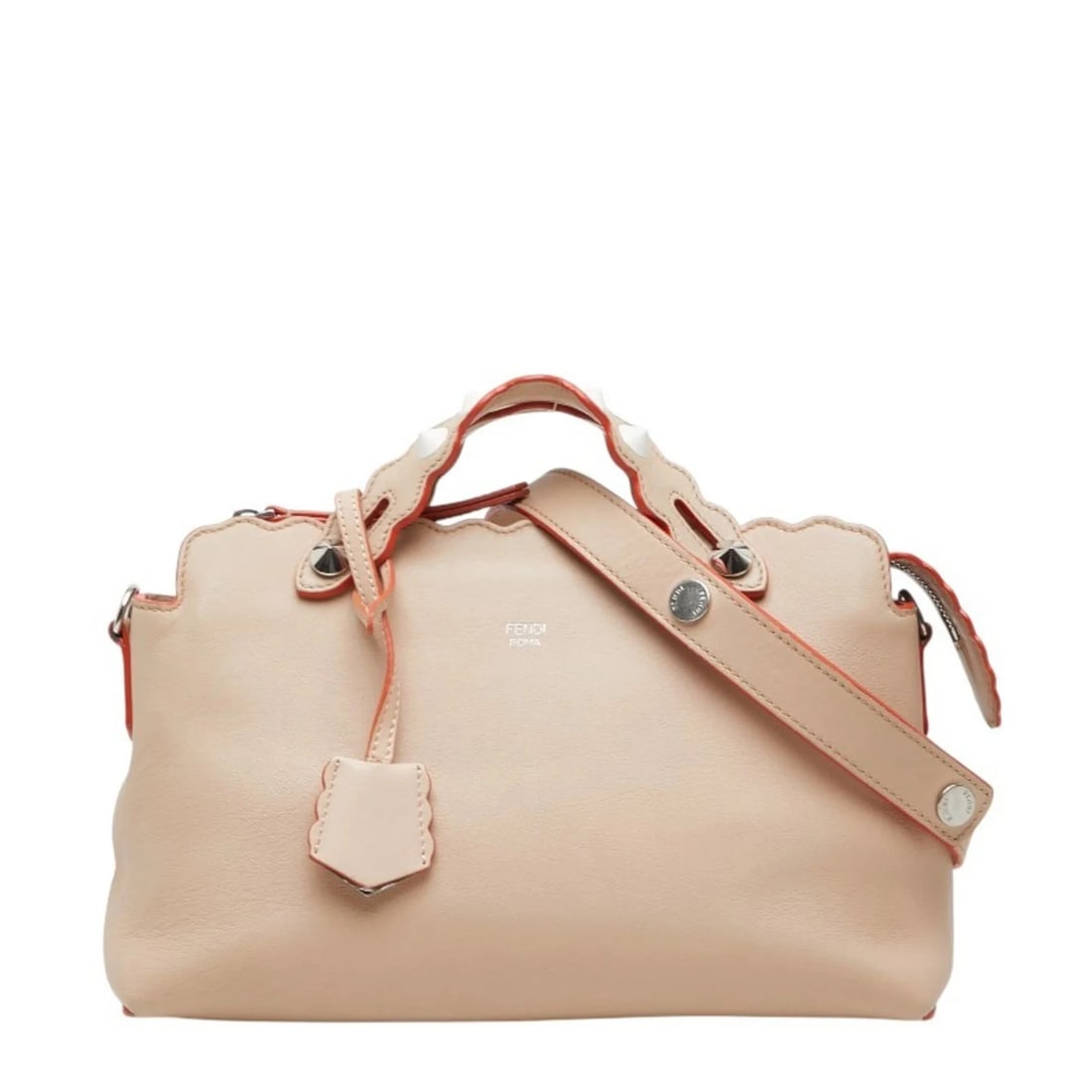 FENDI BY THE WAY MEDIUM STUDDED HANDBAG SHOULDER BAG: Fendi By The Way Medium Studded Handbag Shoulder Bag Brand: Fendi Type/Style: Handbag, Shoulder bag Material: Leather Color: Beige Size: (HxWxD) 16cm x 26.5cm x 11cm / 6.29inch x 10.43inch x 4.33inch