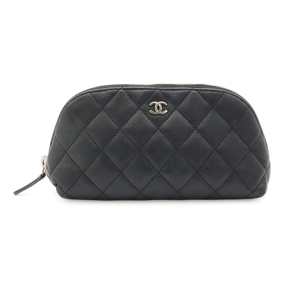 CHANEL MATELASSE COCO MARK HANDBAG POUCH: CHANEL Matelasse Coco Mark Handbag Pouch Brand: Chanel Type/Style: Pouch Material: Grained Calfskin Color: Black Size: (HxWxD) 10cm x 18.5cm x 7cm / 3.93inch x 7.28inch x 2.75inch Accessories: None