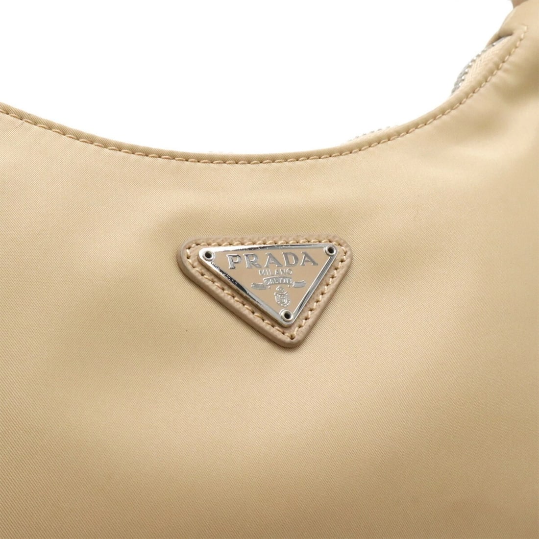 PRADA TRIANGLE HANDBAG NYLON BEIGE - 5