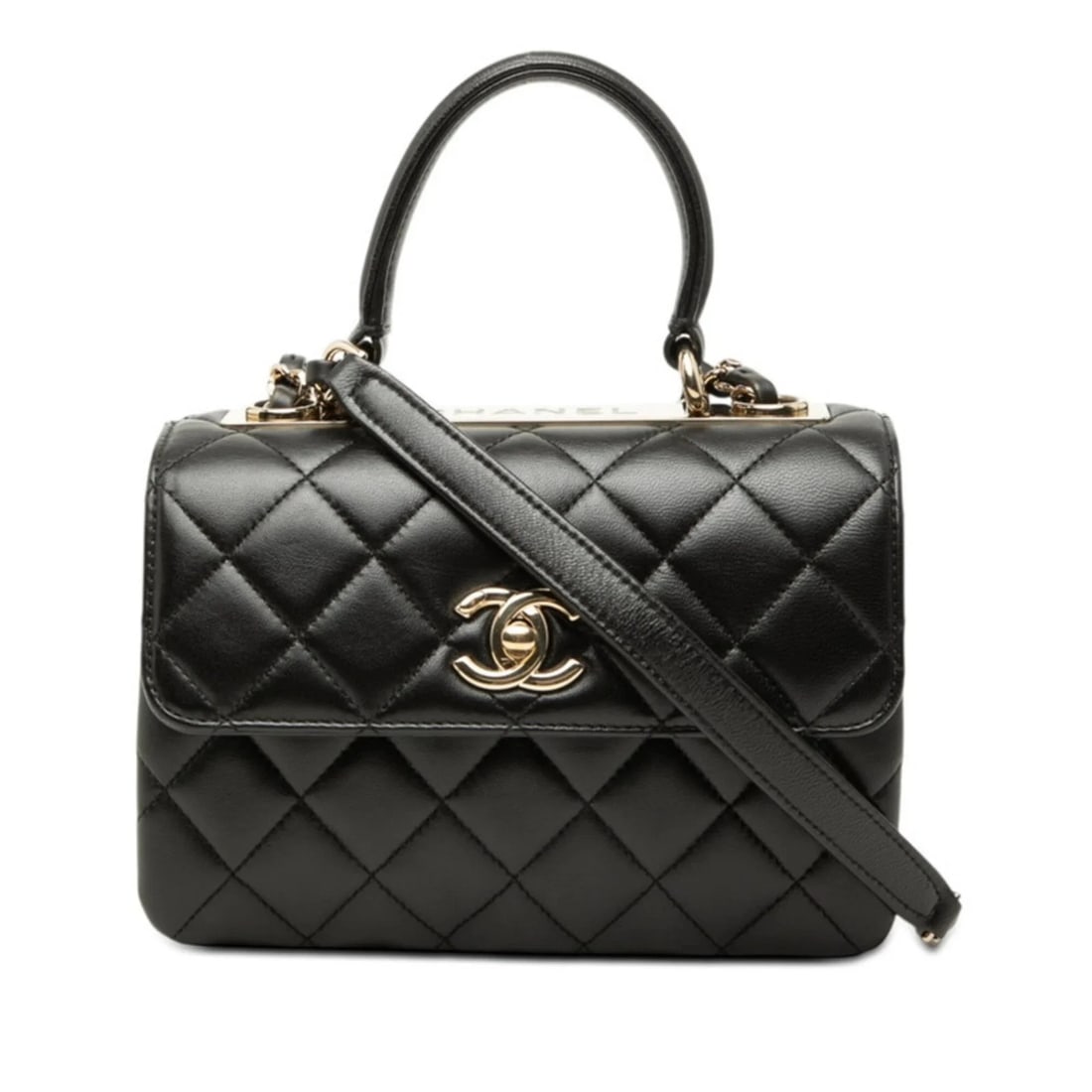 CHANEL MATELASSE COCO MARK HANDBAG CHAIN SHOULDER BAG: Chanel Matelasse Coco Mark Handbag Chain Shoulder Bag Brand: Chanel Type/Style: Handbag, Shoulder bag Material: Leather Color: Black Size: (HxWxD) 13.5cm x 20.5cm x 7.5cm / 5.31inch x 8.07inch x 2.95i
