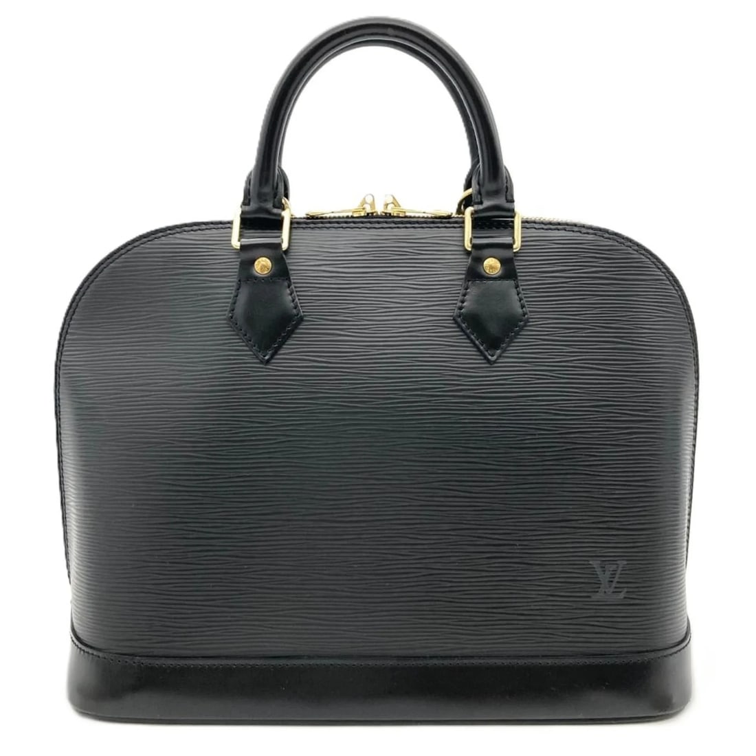 LOUIS VUITTON ALMA HANDBAG, EPI LEATHER: Louis Vuitton Alma Handbag, Epi Leather Brand: Louis Vuitton Type/Style: Handbag Material: Epi leather Color: Black, Noir Size: (HxWxD) 24cm x 30.5cm x 16cm / 9.44inch x 12inch x 6.29inch Accessor