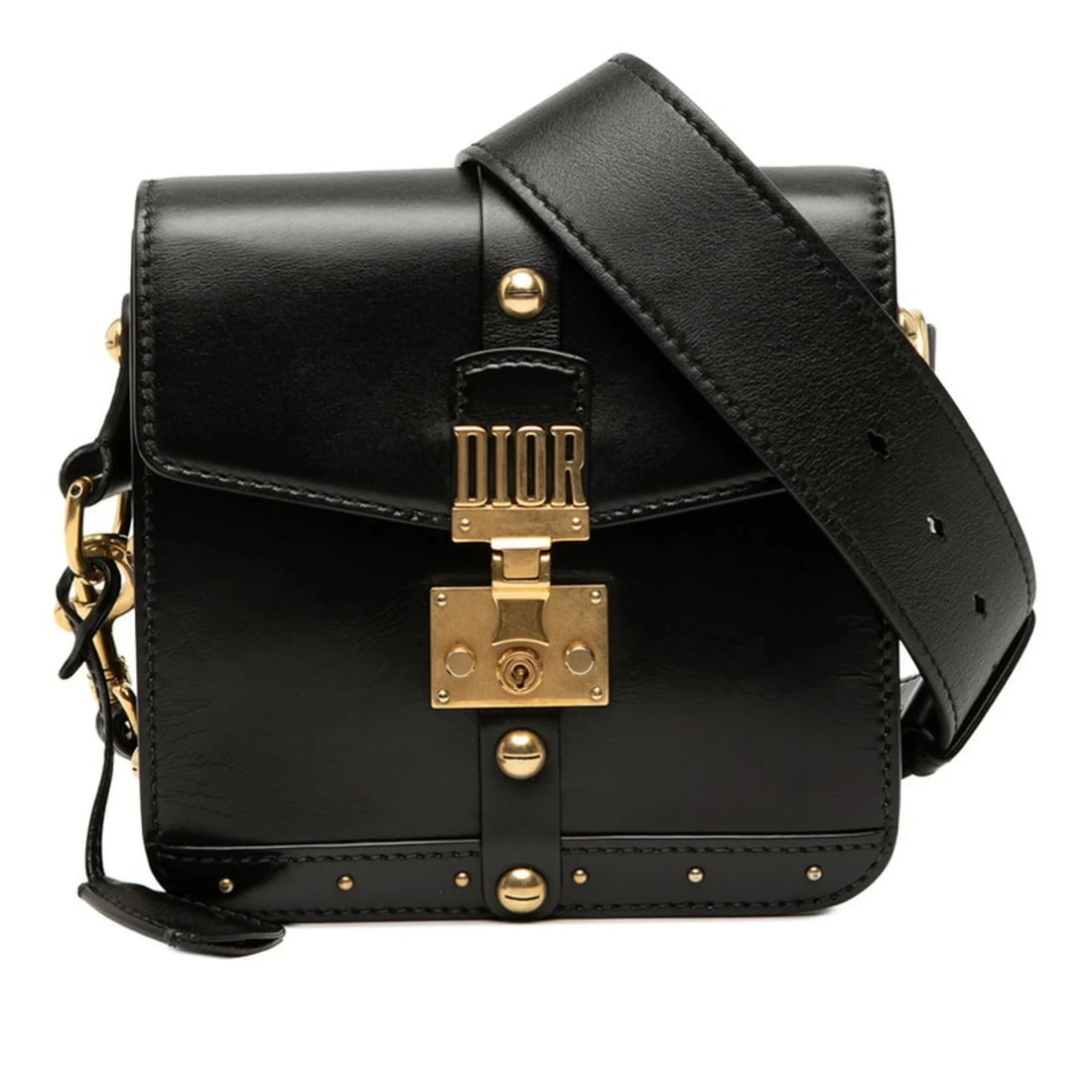 CHRISTIAN DIOR DIOR ADDICT CROSSBODY SHOULDER BAG: Christian Dior Dior Addict Crossbody Shoulder Bag Brand: Christian Dior Type/Style: Shoulder bag Material: Leather Color: Black Size: (HxWxD) 20cm x 19.5cm x 4cm / 7.87inch x 7.67inch x 1.57inch