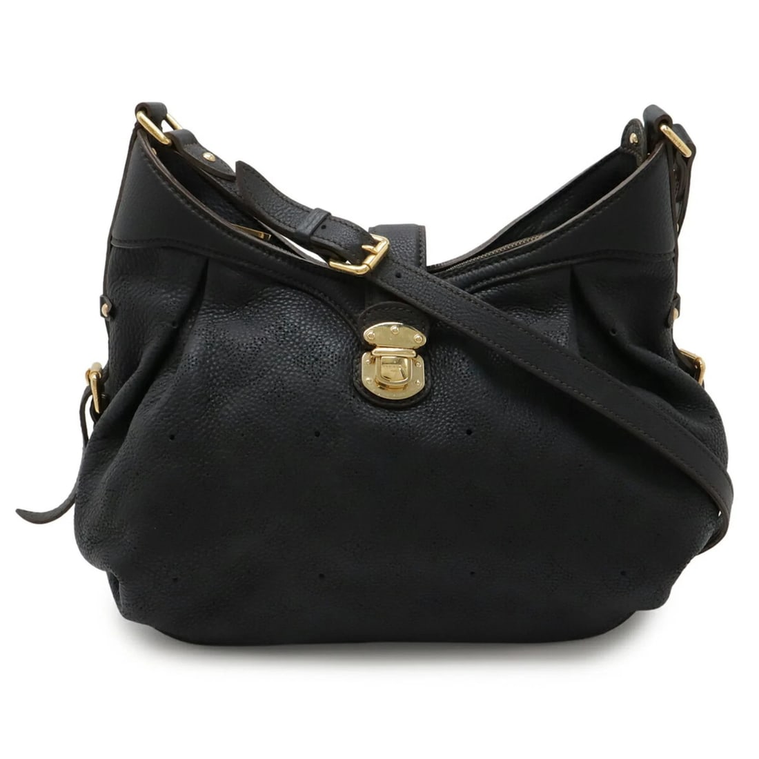 LOUIS VUITTON MONOGRAM MAHINA SHOULDER BAG: LOUIS VUITTON Monogram Mahina Shoulder Bag Brand: Louis Vuitton Type/Style: Shoulder bag Material: Leather Color: Black, Noir Size: (HxWxD) 25.5cm x 11.5cm / 10.03inch x 4.52inch Accessories: None