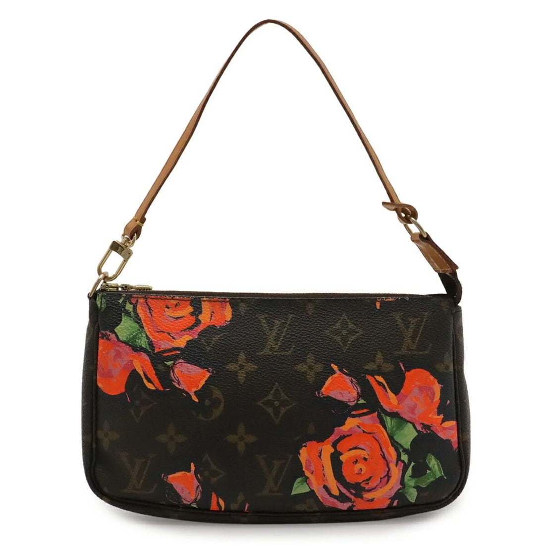 LOUIS VUITTON MONOGRAM ROSE POCHETTE ACCESSOIRES: LOUIS VUITTON Monogram Rose Pochette Accessoires Brand: Louis Vuitton Type/Style: Handbag, Pochette, Pouch Material: Monogram Rose Color: Brown, Orange Size: (HxWxD) 12.5cm x 21.5cm x 4cm / 4.92inch