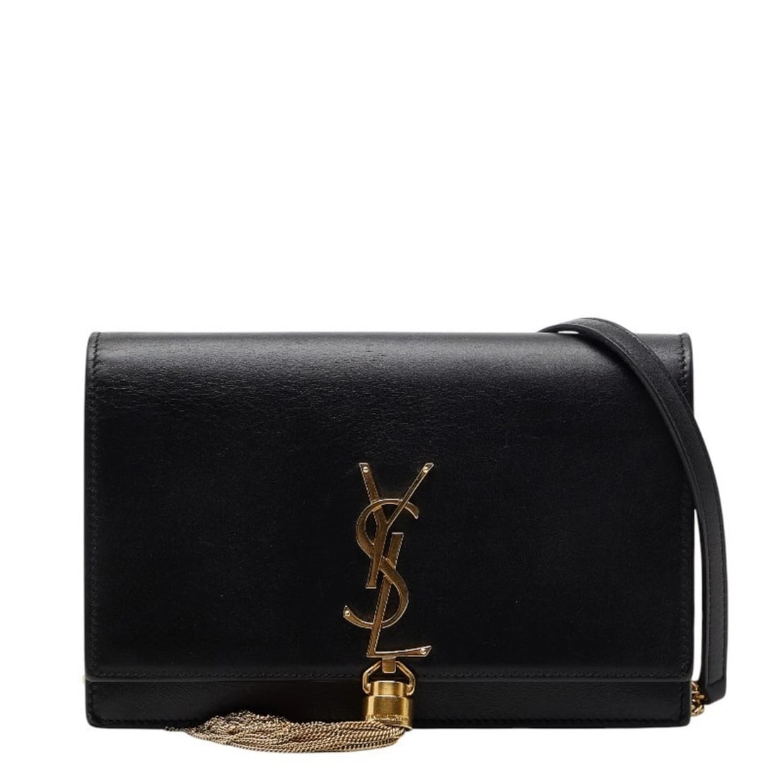 SAINT LAURENT LOGO CHAIN WALLET SHOULDER BAG: Saint Laurent Logo Chain Wallet Shoulder Bag Brand: Saint Laurent Type/Style: Shoulder bag Material: Leather Color: Black Size: (HxWxD) 12.5cm x 19cm x 3cm / 4.92inch x 7.48inch x 1.18inch