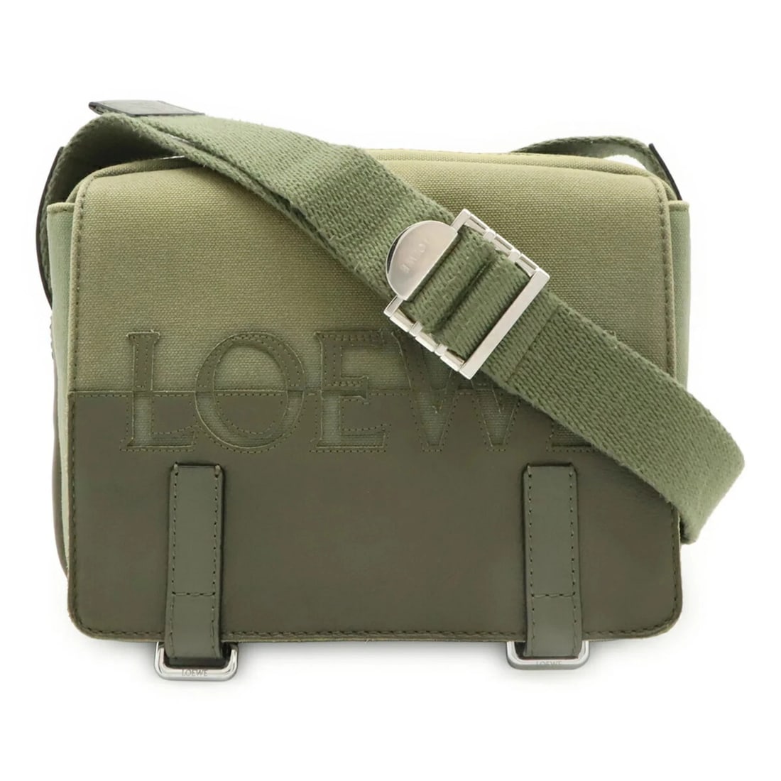 LOEWE MILITARY BAG XS SHOULDER BAG, CANVAS LEATHER (1 of 4)