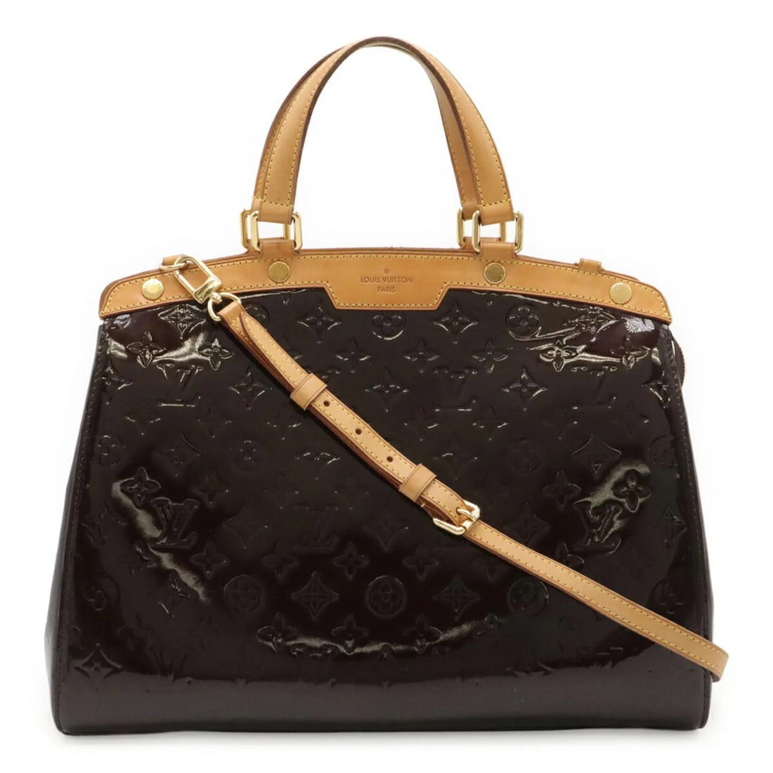LOUIS VUITTON MONOGRAM VERNIS GM HANDBAG: LOUIS VUITTON Monogram Vernis GM Handbag Brand: Louis Vuitton Type/Style: Handbag, Shoulder bag, Tote bag Material: Patent leather Color: Amarante Size: (HxWxD) 29cm x 37cm x 14cm / 11.41inch x