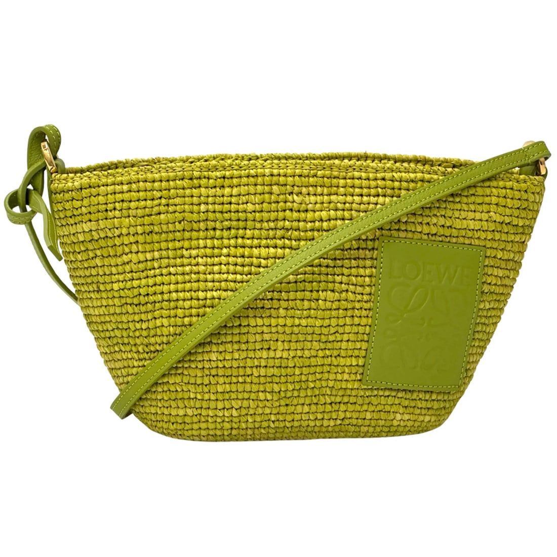 LOEWE HANDBAG FOR WOMEN, ANAGRAM DESIGN, SHOULDER BAG: Loewe handbag for women, Anagram design, shoulder bag Brand: Loewe Type/Style: Handbag, Shoulder bag Material: Raffia , Leather Color: Green Size: (HxWxD) 16cm x 29cm x 8.5cm / 6.29inch x 11.41inch x