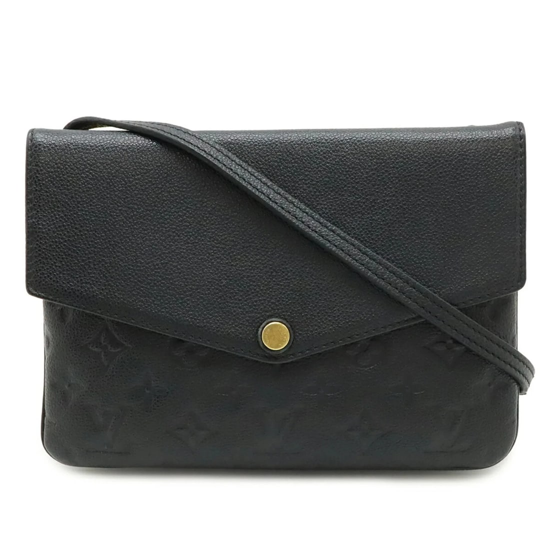 LOUIS VUITTON MONOGRAM EMPREINTE TWICE SHOULDER BAG: LOUIS VUITTON Monogram Empreinte Twice Shoulder Bag Brand: Louis Vuitton Type/Style: Shoulder bag Material: Monogram Empreinte Color: Black, Noir Size: (HxWxD) 16.5cm x 24cm x 3cm / 6.49inch x 9.44inc