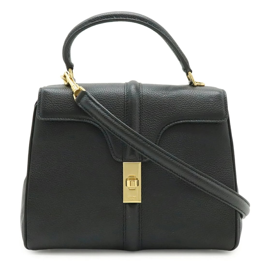 CELINE 16 SEIZE SMALL HANDBAG SHOULDER BAG: Celine 16 Seize Small Handbag Shoulder Bag Brand: Celine Type/Style: Handbag, Shoulder bag Material: Leather Color: Black Size: (HxWxD) 20cm x 23cm x 10cm / 7.87inch x 9.05inch x 3.93inch Accessor