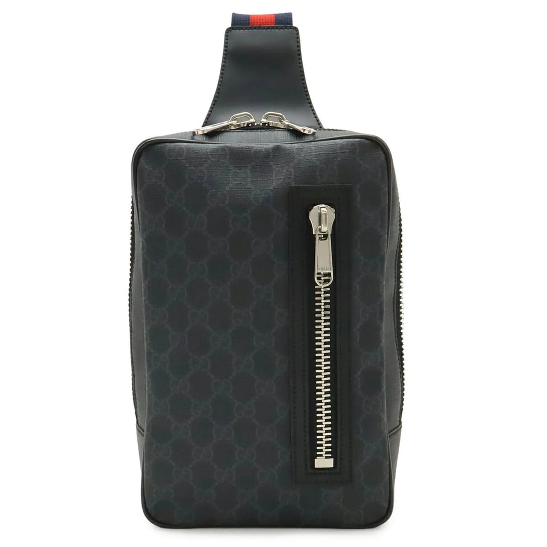 GUCCI GG SUPREME WEB STRIPE SLING BAG: GUCCI GG Supreme Web Stripe Sling Bag Brand: Gucci Type/Style: Shoulder bag, Sling bag Material: GG Supreme , Canvas , Leather Color: Black, Gray, Navy, Red color Size: (HxWxD) 27.5cm x 17cm x 8.5cm