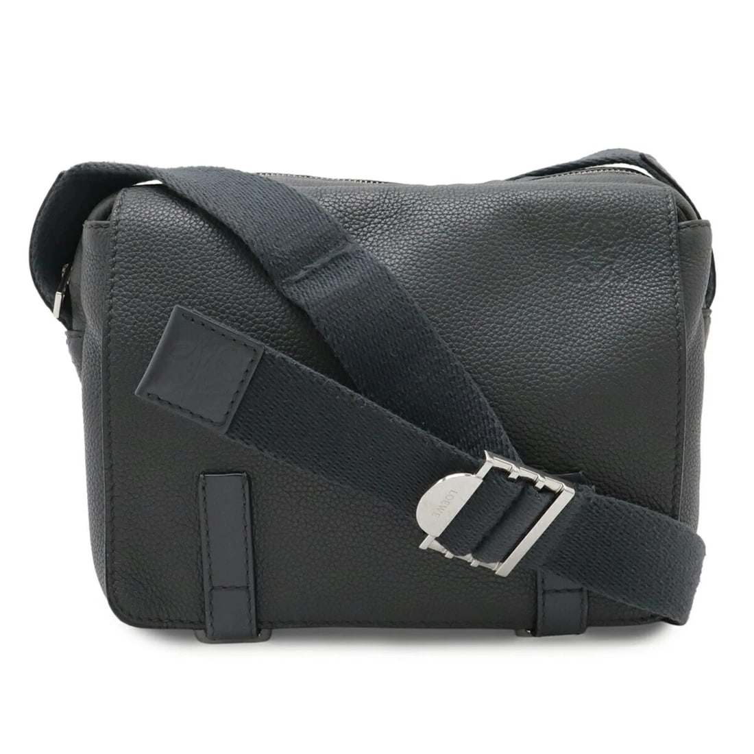 LOEWE ANAGRAM MILITARY HANDBAG XS SHOULDER BAG: LOEWE Anagram Military Handbag XS Shoulder Bag Brand: Loewe Type/Style: Messenger bag, Shoulder bag Material: Leather Color: Gray Size: (HxWxD) 17.5cm x 24cm x 5cm / 6.88inch x 9.44inch x 1.96inch