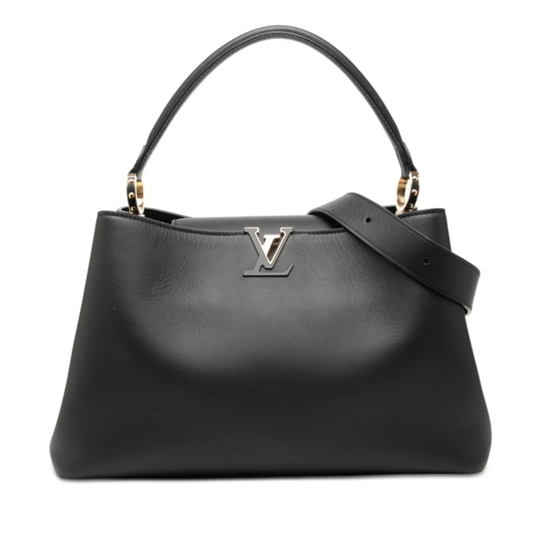 LOUIS VUITTON CAPUCINES SOUPLE GM HANDBAG SHOULDER BAG: Louis Vuitton Capucines Souple GM Handbag Shoulder Bag Brand: Louis Vuitton Type/Style: Handbag, Shoulder bag Material: Leather Color: Black Size: (HxWxD) 22.5cm x 36cm x 15cm / 8.85inch x 14.17inch