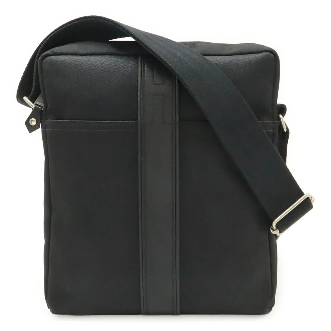 HERMES ACAPULCO BANDOULIERE SHOULDER BAG: HERMES Acapulco Bandouliere Shoulder Bag Brand: Hermes Type/Style: Pochette, Shoulder bag Material: Toile chevron , Leather Color: Black Size: (HxWxD) 26.5cm x 23cm x 6cm / 10.43inch x 9.05inch x