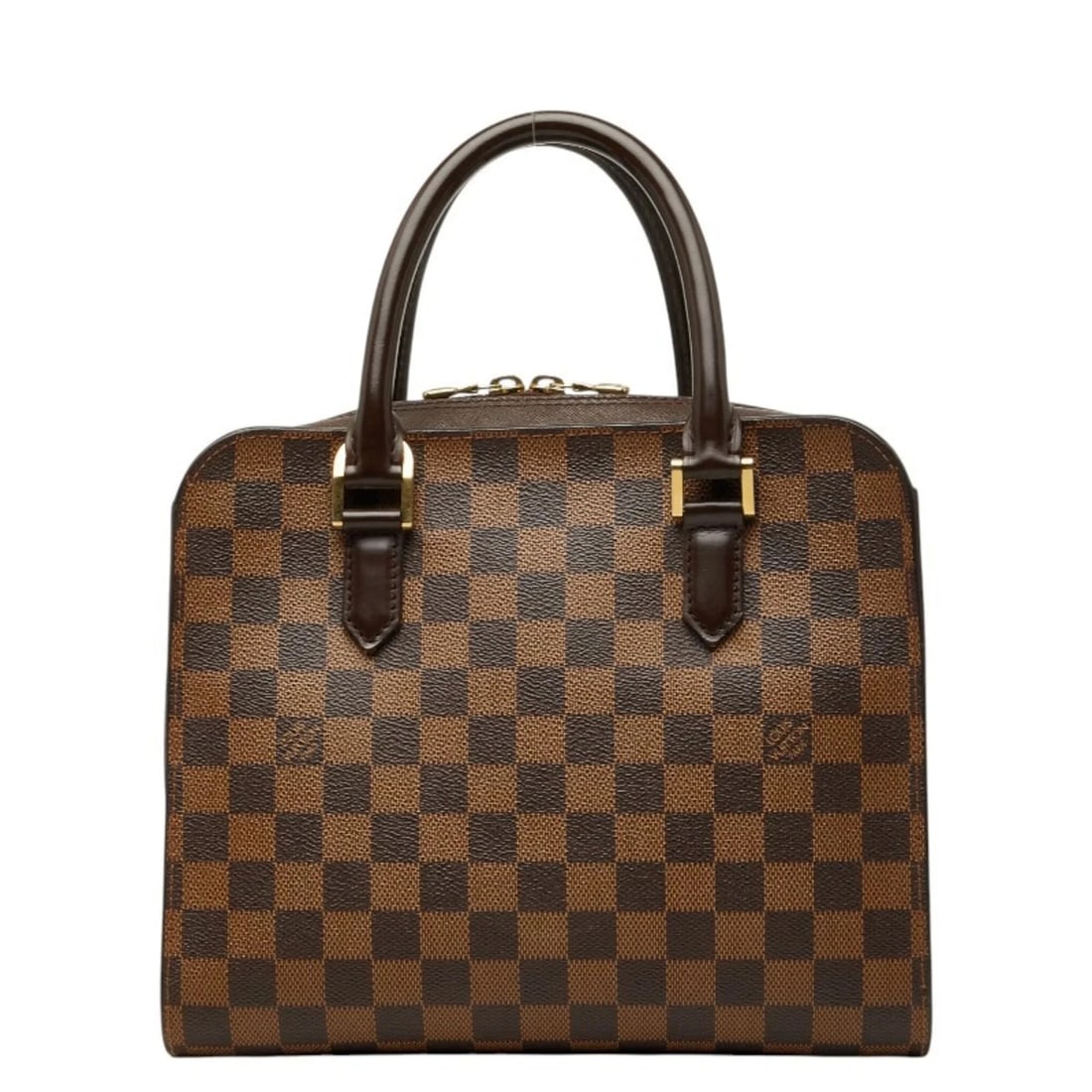 LOUIS VUITTON DAMIER TRIANA HANDBAG BROWN LEATHER: Louis Vuitton Damier Triana Handbag Brown Leather Brand: Louis Vuitton Type/Style: Handbag Material: PVC , Leather Color: Brown Size: (HxWxD) 22cm x 26cm x 11cm / 8.66inch x 10.23inch x 4.33inch A