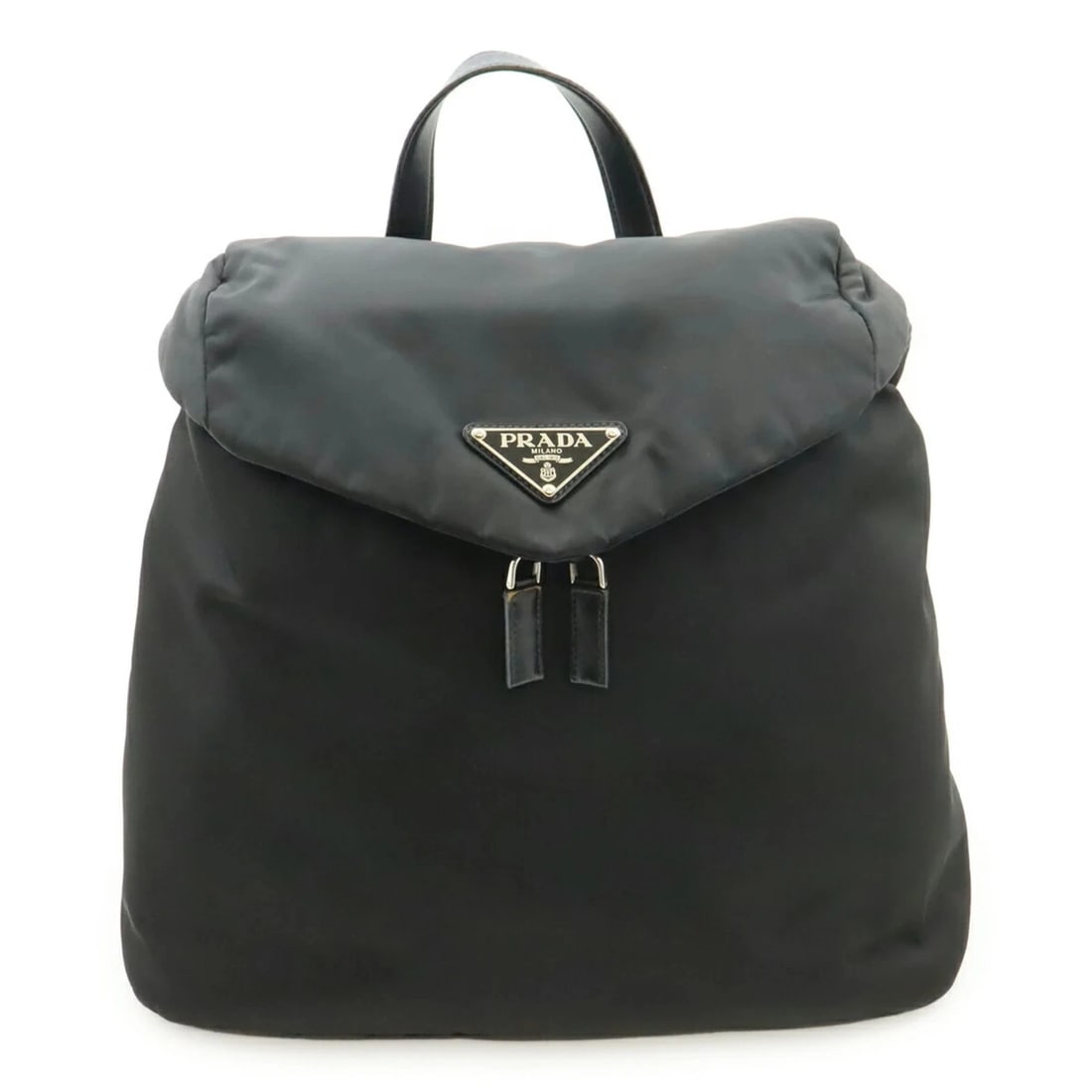 PRADA RE-NYLON BACKPACK, NYLON AND LEATHER, BLACK (1 of 5)