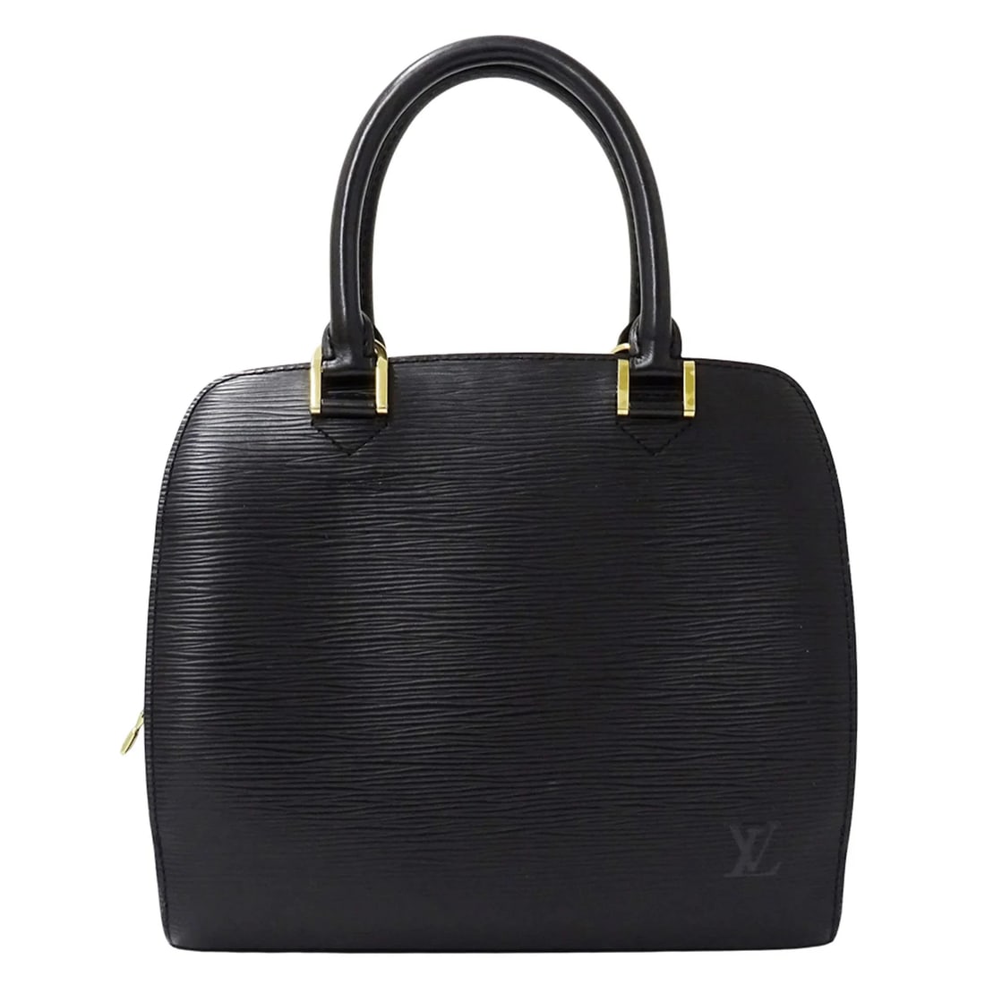 LOUIS VUITTON EPI LEATHER HANDBAG: LOUIS VUITTON Epi Leather Handbag Brand: Louis Vuitton Type/Style: Handbag Material: Epi leather Color: Noir Size: (HxWxD) 22cm x 25.5cm x 12cm / 8.66inch x 10.03inch x 4.72inch Accessories: None