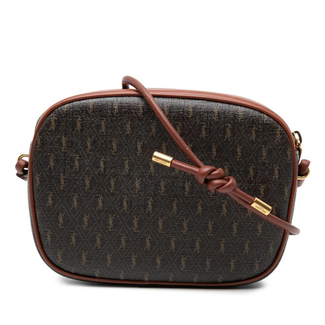 SAINT LAURENT LE MONOGRAM CAMERA BAG: Saint Laurent Le Monogram Camera Bag Brand: Saint Laurent Type/Style: Shoulder bag Material: PVC , Leather Color: Brown Size: (HxWxD) 15cm x 20cm x 6cm / 5.9inch x 7.87inch x 2.36inch Accessories: