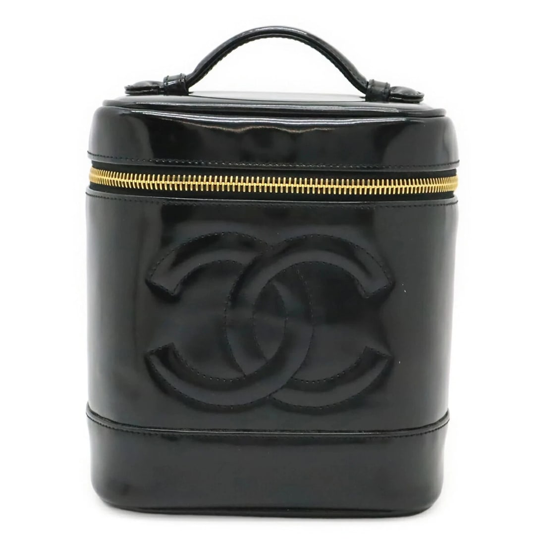 CHANEL COCO MARK VANITY BAG HANDBAG POUCH: CHANEL Coco Mark Vanity Bag Handbag Pouch Brand: Chanel Type/Style: Handbag, Vanity bag Material: Leather Color: Black Size: (HxWxD) 17cm x 15cm x 12.5cm / 6.69inch x 5.9inch x 4.92inch Accessorie